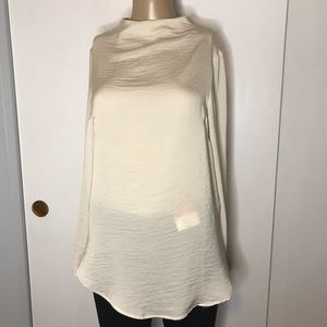 H&M ivory long sleeve blouse size 4